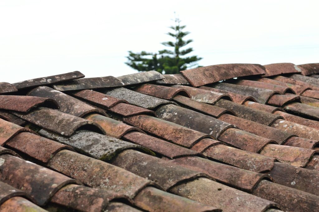 broken roof tiles