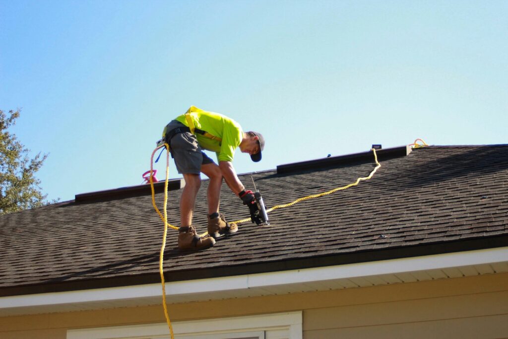 a person working on a roof