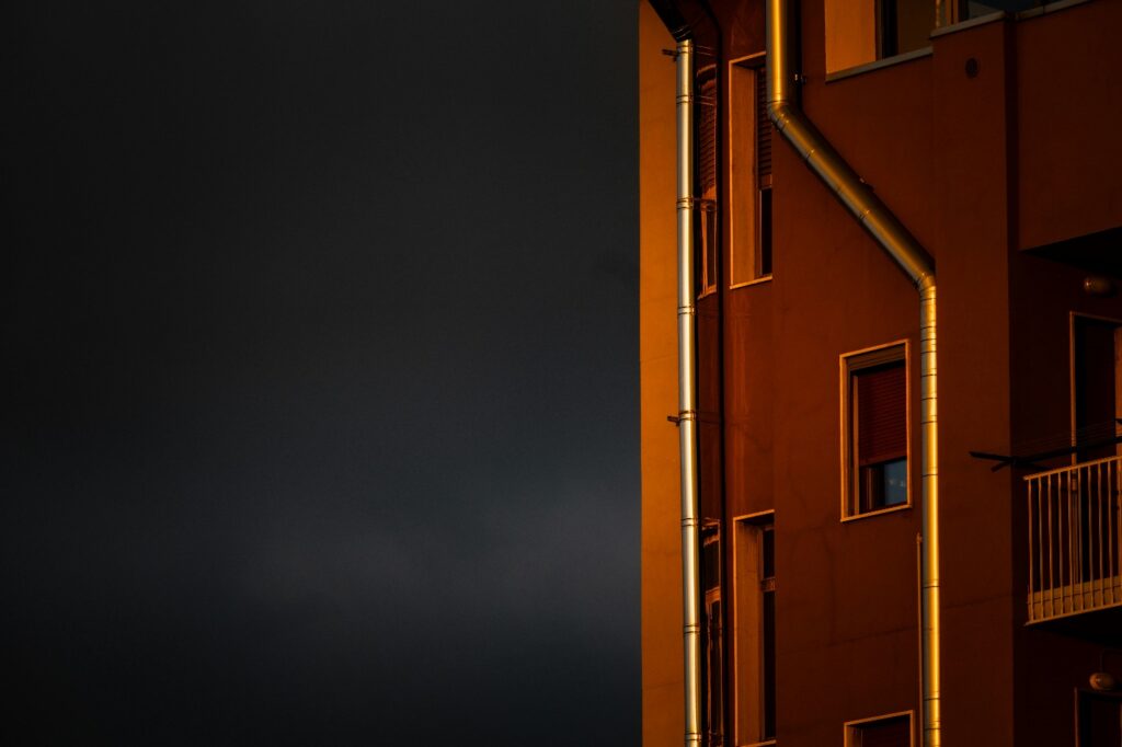 Gutters of a building