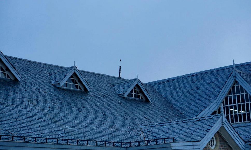 A house with a shingle roof