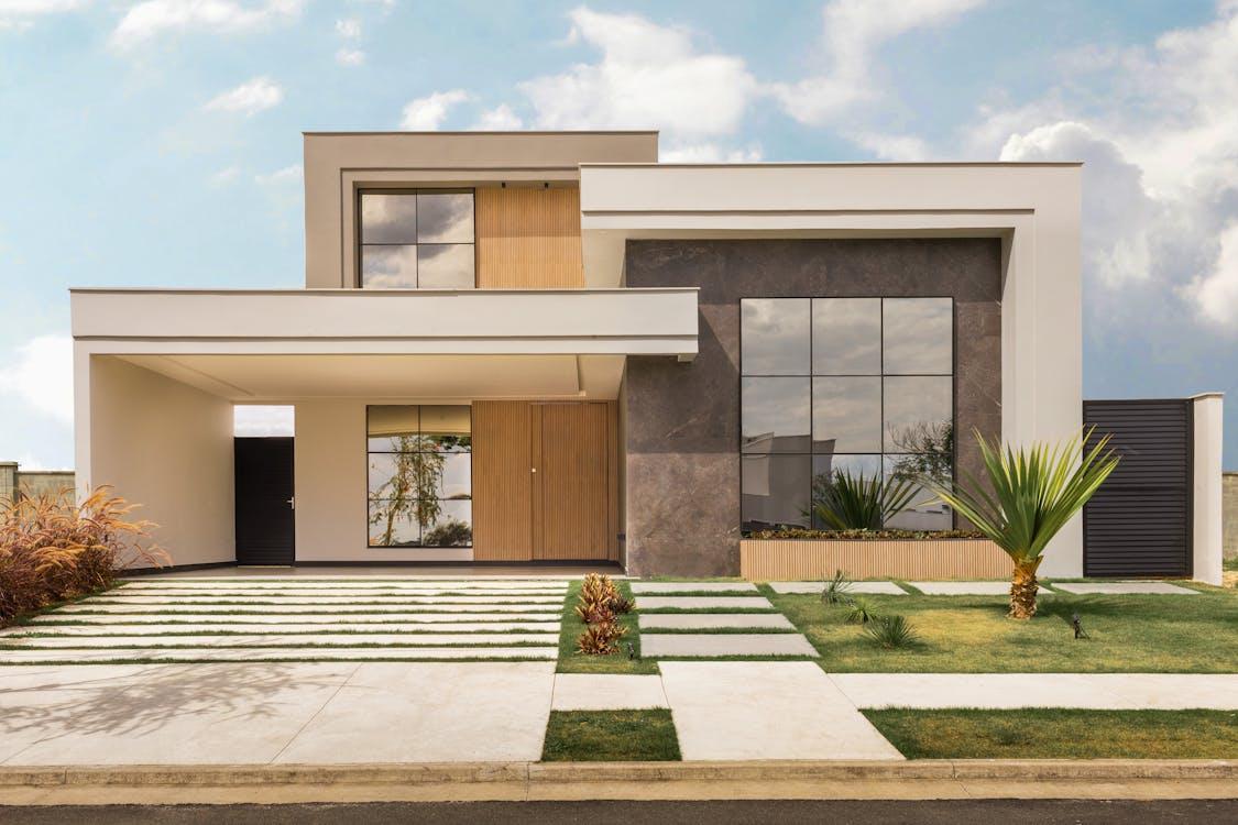 An image of a brown house
